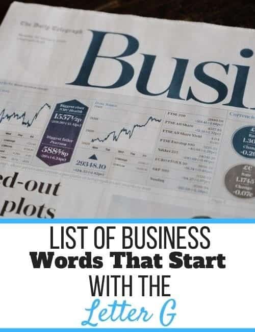 Business Words That Start With G
